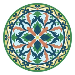 Plexiglas foto achterwand Vector Mosaic Classic and Floral Round Medallion © kronalux