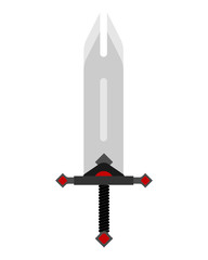 Barbarian Sword isolated. glaive warrior. Ancient blade saber. Slashing weapon Knight vector illustration