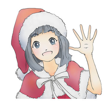 サンタの格好をした女の子