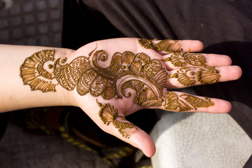 henna design, bride , Hindu wedding , Rajasthan, India