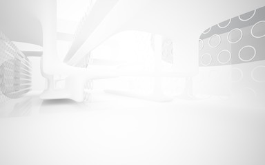 White smooth abstract architectural background. 3D illustration and rendering