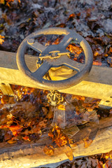 Large valve in small river Orem Utah