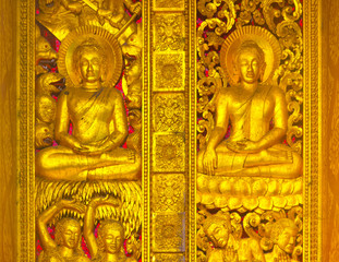 Naklejka premium laos, luangprabang : vat mai temple