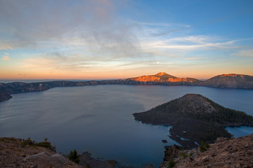 sunset over the lake