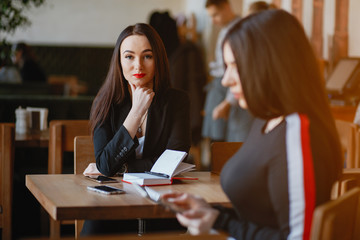 Businesswomen in a cafe