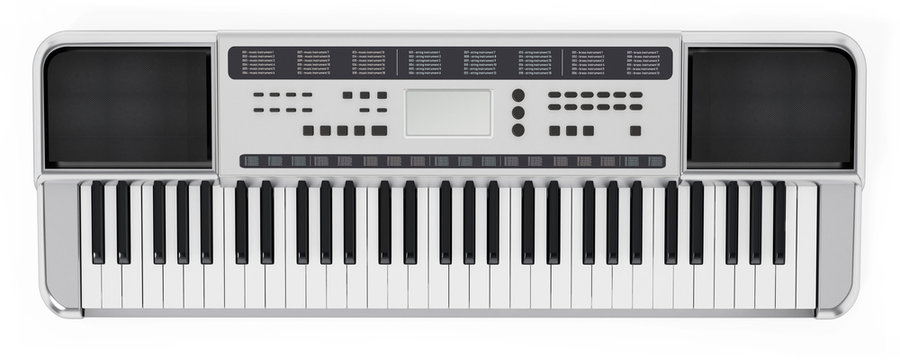 Contemporary, generic design music keyboard. 3D illustration