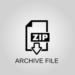 Archive file icon. ZIP file concept symbol design. Stock - Vector illustration can be used for web.