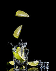 Mexican tequila splash - obrazy, fototapety, plakaty