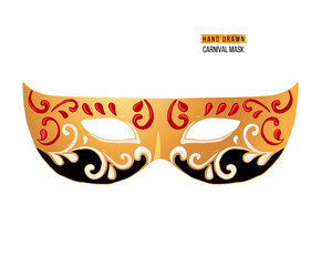 Hand drawn Venetian carnival mask