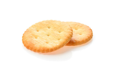 Danish butter cookies, butter cookies on white background.