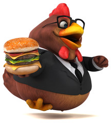 Fun chicken - 3D Illustration