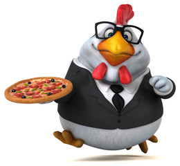 Fun chicken - 3D Illustration