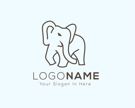 line art elephant style logo design inspiration