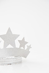 silver crown with stars