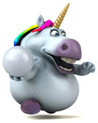 Naklejka premium Fun unicorn - 3D Illustration