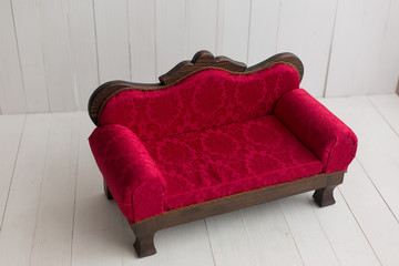 red children's sofa. sofa for newborn babies. small sofa