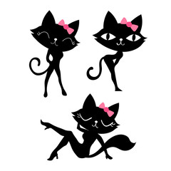 black cat vector design