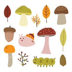 mushroom collection vector design
