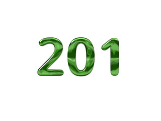Green Number 201 isolated white background