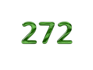 Green Number 272 isolated white background