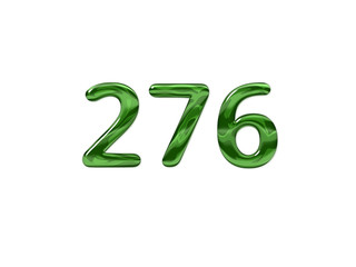 Green Number 276 isolated white background
