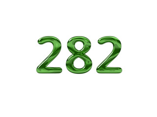 Green Number 282 isolated white background
