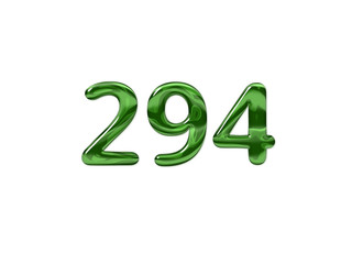 Green Number 294 isolated white background