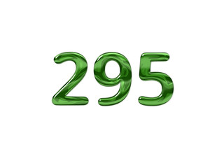 Green Number 295 isolated white background