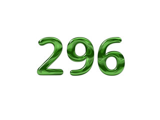 Green Number 296 isolated white background