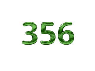 Green Number 356 isolated white background