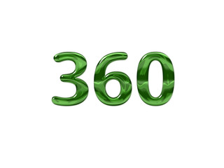 Green Number 360 isolated white background