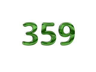 Green Number 359 isolated white background