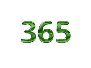 Green Number 365 isolated white background
