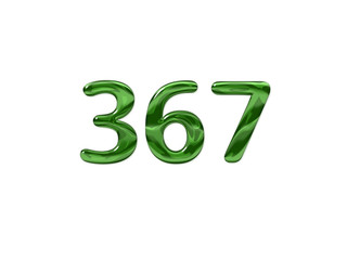 Green Number 367 isolated white background