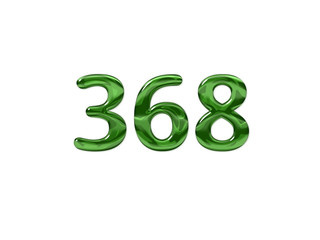 Green Number 368 isolated white background