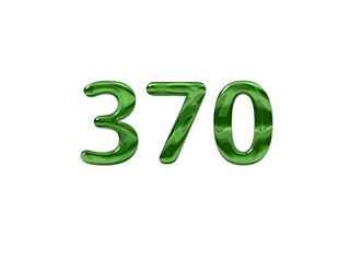 Green Number 370 isolated white background