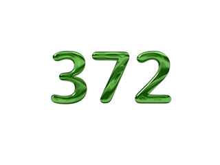 Green Number 372 isolated white background
