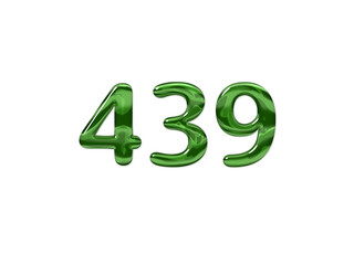 Green Number 439 isolated white background
