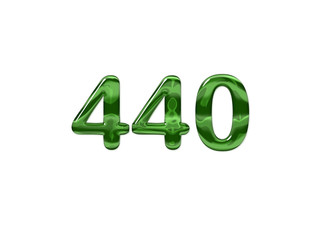 Green Number 440 isolated white background
