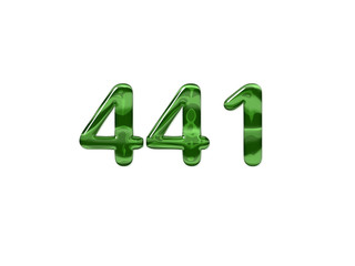 Green Number 441 isolated white background