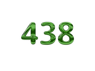 Green Number 438 isolated white background