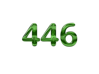 Green Number 446 isolated white background