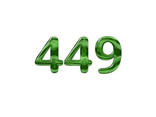 Green Number 449 isolated white background