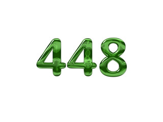 Green Number 448 isolated white background