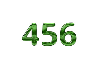 Green Number 456 isolated white background