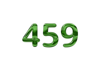 Green Number 459 isolated white background