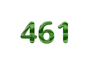 Green Number 461 isolated white background