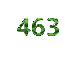 Green Number 463 isolated white background