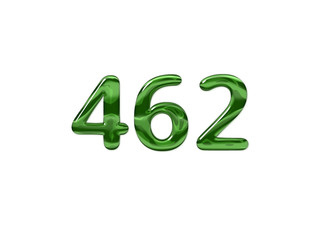 Green Number 462 isolated white background