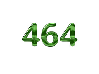Green Number 464 isolated white background